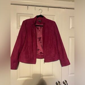 Tribal Studio Suede Jacket in Raspberry